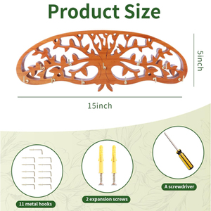 Séchoir à herbes suspendu-Décor arbre de vie pour cuisine, <span class=keywords><strong>jardin</strong></span>, support de séchage de plantes en bois rustique, décoration d'art mural - Product Image 4