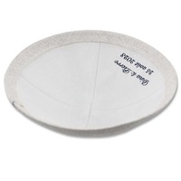 Top Kipot personalizado Metal bordado letras y hojas Kippa de lino, Ahava judío, Kippot personalizado para bodas y Bar Mitzvahs