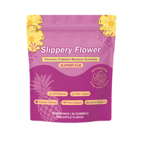En stock – Compléments probiotiques quotidiens pour femmes – Gommes à l'orme rouge saveur ananas – Probiotiques féminins + Gommes hydratantes