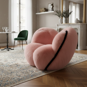 Kursi Santai Berbentuk Hati Sofa Tunggal Chic Kamar Tidur Nyaman Tempat Duduk Menonjol Dekorasi Kontemporer Ruang Santai Furnitur Bergaya - Product Image 4