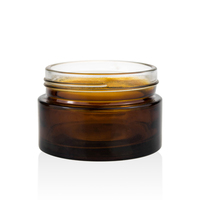 Pot en verre ambré unique de 250 ml pour beurre corporel, avec large ouverture et couvercle à vis en ABS noir, pour crème et gommage corporels, emballage personnalisé