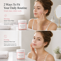 Tampons nettoyants coréens personnalisés avec marque privée pour le soin de la peau, collagène, gel tonique, collagène, vitamine végétalien pour le visage