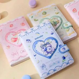 Cuaderno A5 con Cierre Magnético con Sabor a Frutas, Bonito y Sencillo, Superficie de Cuero PU Fresco, Agenda Portátil para Estudiantes, Páginas de Colores - Product Image 3