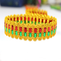 Garniture en dentelle guipure de luxe broderie rétro ruban coloré dentelle dorée ondulée accessoires vestimentaires