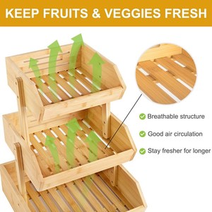 <span class=keywords><strong>Grand</strong></span> panier <span class=keywords><strong>de</strong></span> rangement pliable en bambou à 3 niveaux pour <span class=keywords><strong>fruits</strong></span> et légumes secs, idéal pour comptoir <span class=keywords><strong>de</strong></span> cuisine - Product Image 3