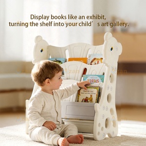 Meubles de chambre d'enfant, étagère à livres et jouets pour tout-petits, bibliothèque à 4 niveaux pour coin lecture des enfants avec bacs de <span class=keywords><strong>rangement</strong></span> - Product Image 3