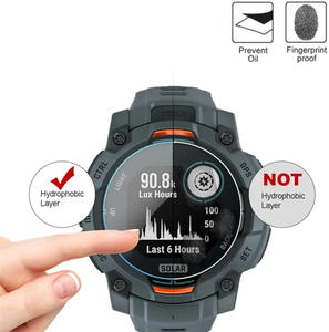 Aibangjia Film de protection d'écran en verre trempé pour la protection de la montre <span class=keywords><strong>Garmin</strong></span> <span class=keywords><strong>Instinct</strong></span> 3 E 2 <span class=keywords><strong>2S</strong></span> 2X Solar AMOLED - Product Image 3
