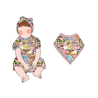 Ensemble de vêtements pour bébé Little Glow Kids, best-seller en gros, short à manches courtes réglable avec bavoir, adapté à un usage quotidien