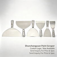 Spatule à peinture industrielle en acier inoxydable de qualité professionnelle, à tête plate, type couteau plat, bord flexible, épaisseur de la lame 0,8 mm, OEM