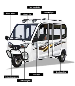 Enclosed Body Electric Tricycle 3 People Electric Passenger Tricycle