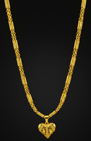 Collier unisexe en laiton plaqué or 24 carats de Dubaï, pendentif cœur pêche, style luxe, chaîne à maillons