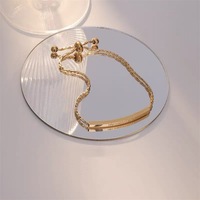 Bracelet en acier inoxydable plaqué or 18 carats pour femme, bijou tendance, simple, cadeau d'anniversaire