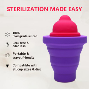 Vaso Plegable Ecológico al por Mayor, Vaso <span class=keywords><strong>Menstrual</strong></span> de Silicona con Esterilizador - Product Image 6