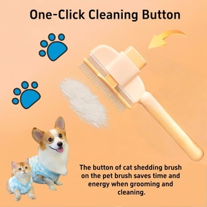 Brosse à poils pour animaux de compagnie populaire, brosse autonettoyante pour chien, brosse à poils pour animaux de compagnie pour éliminer les nœuds et les poils lâches, peigne pour chat - Product Image 2