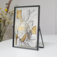 Cadre photo en métal doré haute définition 5x7 avec couvercle en plexiglas Impression personnalisée pour l'affichage de bureau d'images