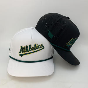 वाटरप्रूफ 5 पैनल कैप कस्टम उच्च गुणवत्ता वाले pvc पैच रस्सी बेसबॉल कैप सूर्य संरक्षण घुमावदार ब्रिम बैक स्नैपमैन टोपी - Product Image 1