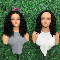 Perruques mi-tête SDD Double Drawn en cheveux humains, fournisseurs de cheveux brésiliens vierges, densité complète, bouclés Pixie, bon marché, sans dentelle, avec bandeau