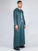 Großhandel Günstige Saudi-Männer Thobe Islamische Kleidung Stickerei Oman Roben Muslim Saudi-Arabien Muslim Men Thobes