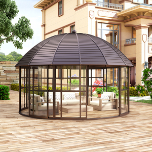 Oude Oude Yg-g850 Bibo Villa, abri de jardin rond en aluminium avec dôme, portes coulissantes, robuste, imperméable, mobilier d'extérieur rond - Product Image 1