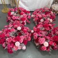 GreenLife Best Seller Centre de table en fleurs artificielles rose blanc de 60 cm pour la décoration de table de mariage et de banquet