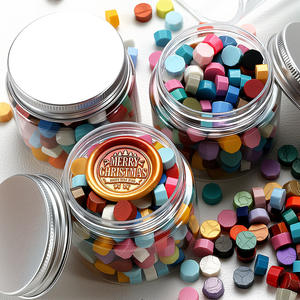 Granulés de cire à cacheter, mélange de couleurs aléatoires, bouteilles en plastique, fournitures de décoration de Noël, kit d'artisanat fait main - Product Image 1