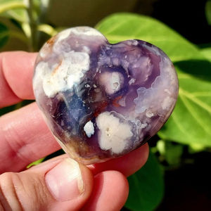 Venta al por Mayor de Piedras de Ágata Azul en Forma de Corazón, Cristal Curativo Natural Pulido para Decoración del Hogar y Regalos Navideños - Product Image 1