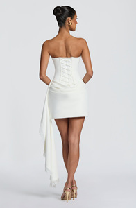 BABY C6293 Avelina Mini-<span class=keywords><strong>robe</strong></span> bustier moulante avec corset à baleines, à lacets, garniture drapée et longue ceinture, <span class=keywords><strong>Robe</strong></span> <span class=keywords><strong>de</strong></span> soirée 2026 - Product Image 4