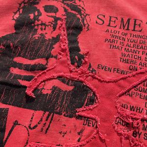 T-shirt à manches courtes en patchwork brodé de style designer, T-shirt ample et court de haute qualité, imprimé graphique surdimensionné, T-shirt pour hommes - Product Image 4