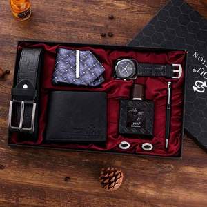 2023 Business Gift Set 7pcs/set Boutique Gift Set Belt Wallet <b>Tie</b> Perfume Cufflinks Belt Quartz Watch Pen 2023 Hot Product - Product Image 3