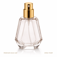 Flacon de parfum vide rechargeable de luxe avec bouchon doré, flacon pulvérisateur octogonal à facettes, logo personnalisé, vente en gros