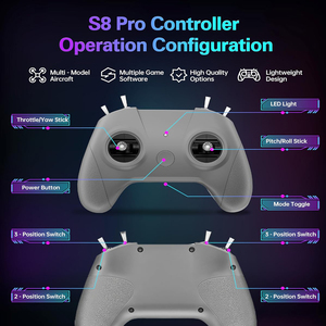 Contrôleur de simulateur de drone S8 Pro FPV pour pilotes débutants, formation, joystick métallique 8 canaux, prend en charge le vol virtuel/DRL - Product Image 6