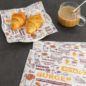 Custom 12" X 12" Grease Proof Brown Food <b>Paper</b> Wax Wrap <b>Paper</b> Sheets for Sandwich <b>Burger</b> <b>Wrapping</b> <b>Paper</b> - Product Image 3