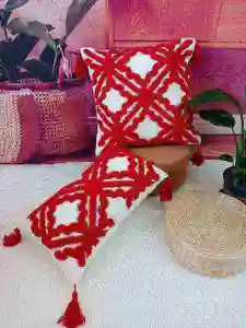 Innermor Wholesale Moroccan Style Tufted Sofa Hug Pillowcase Cotton Boho Study Chair Cushion Office Waist Pillow Cushion Cover