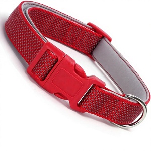 Rode hondenhalsband reflecterend veiligheidsneopreen gevoerd basic duurzaam zacht nylon bloemenpatroon hondenhalsband voor honden & katten XS-XL - Product Image 1