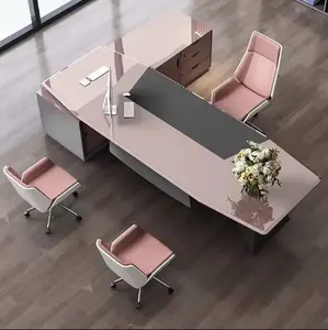 โต๊ะกาแฟสำนักงานแบบตัวแอลสำหรับบ้านเก้าอี้ผู้บริหารเฟอร์นิเจอร์สำนักงาน
