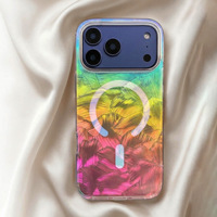 Étui de téléphone de luxe avec placage irisé Aurora pour iPhone 18 Pro Max 18 Pro, coque en PC TPU magnétique antichoc IMD