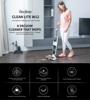 Aspirateur sans fil Redkey W12, humide/sec, intelligent, à moteur sans balais, auto-nettoyant, 5 vitesses, pour extérieur, voiture, hôtel, usage domestique