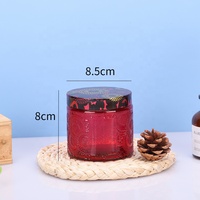 Luxe 12oz 350ml 17oz 520ml en relief en gros écologique grand pot de bougie en verre coloré réutilisable