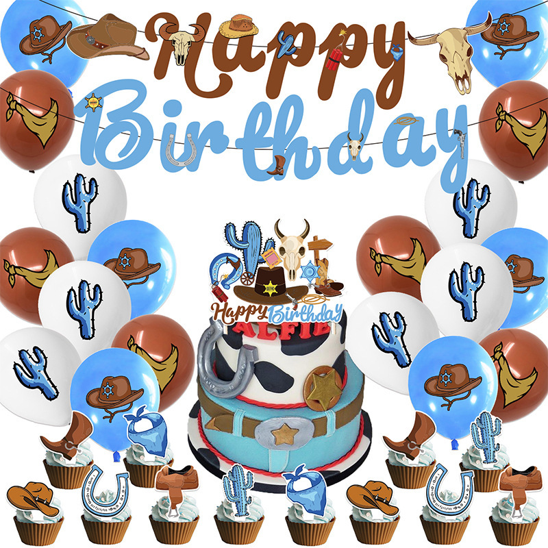 Déco Anniversaire - Set De Décoration Avec Banderoles, Ballons, Accessoires Pour Gâteau - Fête Enfants, Adulte