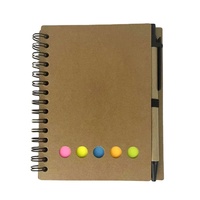 Cahier à spirale en papier Kraft brun avec stylo, impression personnalisée, bon marché