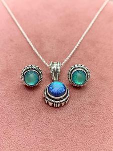Premium <b>Real</b> Quartz Gemstone Pendant and Earring Set 925 Sterling Silver Elegant <b>Crystal</b> Jewelry for Women Wedding Party - Product Image 1