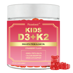 Rosebest Vente en gros OEM Marque privée Gommes sans sucre Vitamine D3 K2 pour enfants avec <span class=keywords><strong>Calcium</strong></span> Magnésium Zinc pour la santé des os et des dents - Product Image 1