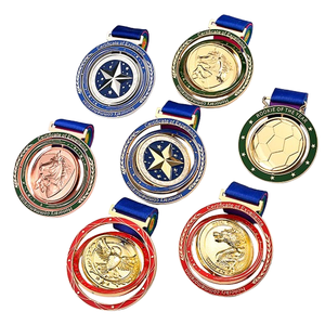 Op maat gemaakte metalen draaiende medailles, lage minimale bestelhoeveelheid, 3D gegoten zinklegering, roterend, groothandel, bulk, toernooi, competitie, op maat gemaakte draaiende medailles - Product Image 2