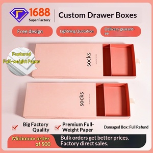 Custom Drawer Style Underwear Sock <b>Box</b> <b>White</b> Card <b>Gift</b> Packaging Color Printed Retail Holder - Product Image 2