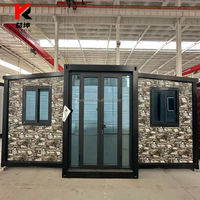 Maison préfabriquée extensible en conteneur de 20 pieds et 40 pieds, pliable, modulaire, petite maison prête à l'emploi, 3 chambres, maison pliable sur roues