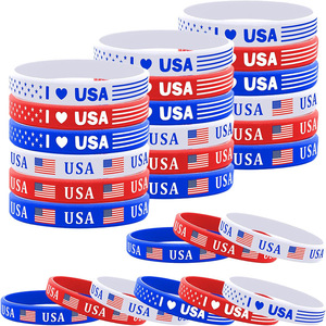 Bracelets en silicone de couleur unie, élastiques, sportifs, modernes, cadeaux promotionnels pour femmes, hommes, adolescents (rouge) - Product Image 2