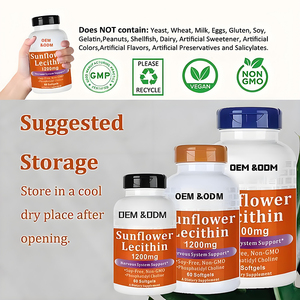 Lécithine <span class=keywords><strong>de</strong></span> <span class=keywords><strong>tournesol</strong></span> <span class=keywords><strong>de</strong></span> marque privée OEM, gélules <span class=keywords><strong>de</strong></span> 1200mg, 60 gélules, complément alimentaire pour adultes, femmes enceintes et enfants - Product Image 5