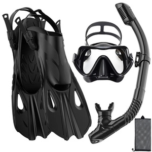 Ensemble de palmes de plongée et de natation pour adultes YIZHI, réglables, étanches, avec lentilles en verre trempé - Product Image 2