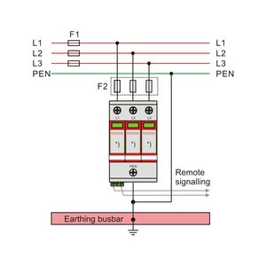 Dispositivo de Protección Contra Sobretensiones Trifásico para Toda la Casa, 380V CA, SPD 20kA 40kA T2 3P <span class=keywords><strong>KEMA</strong></span> - Product Image 6