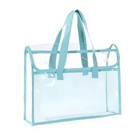Bolsa de Almacenamiento Transparente de PVC con Cierre, Estilo Coreano, Gran Capacidad, para Documentos Escolares y de Oficina, Impresión Digital
